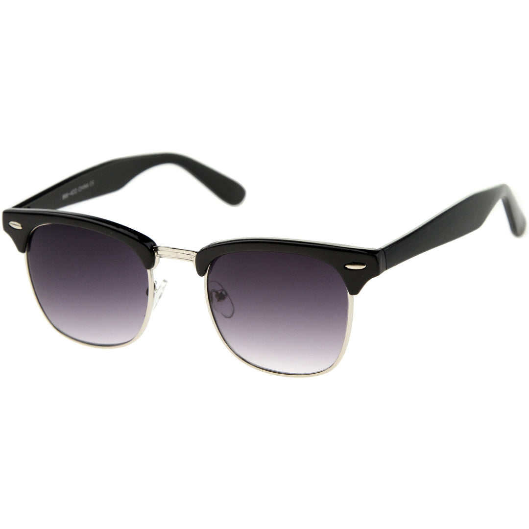 Classic Square Neutral Colored Lenses Horn Rimmed Sunglasses C771