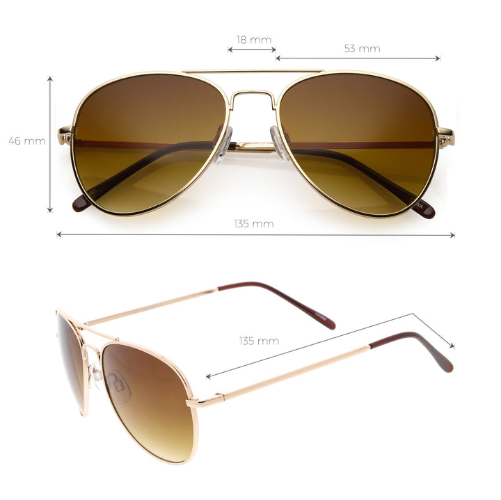 Small Classic Metal Gradient lens Aviator Sunglasses C782