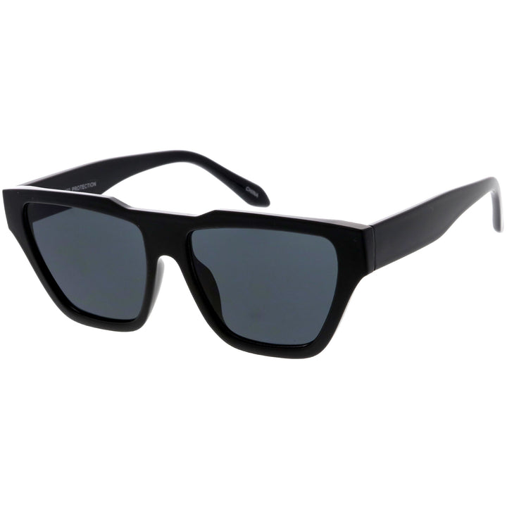 Retro Modern Horned Rim Flat Top Square Aviator Sunglasses C920