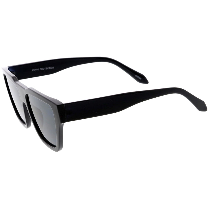 Retro Modern Horned Rim Flat Top Square Aviator Sunglasses C920