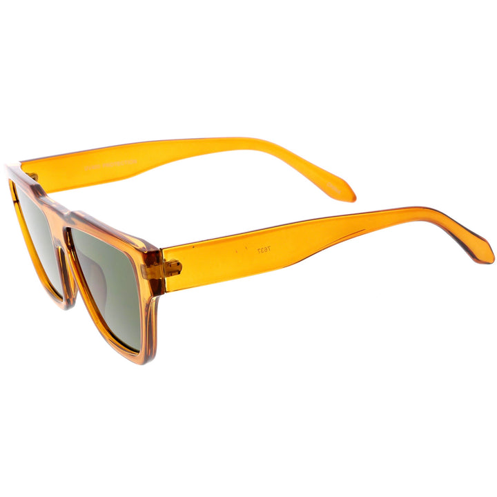 Retro Modern Horned Rim Flat Top Square Aviator Sunglasses C920