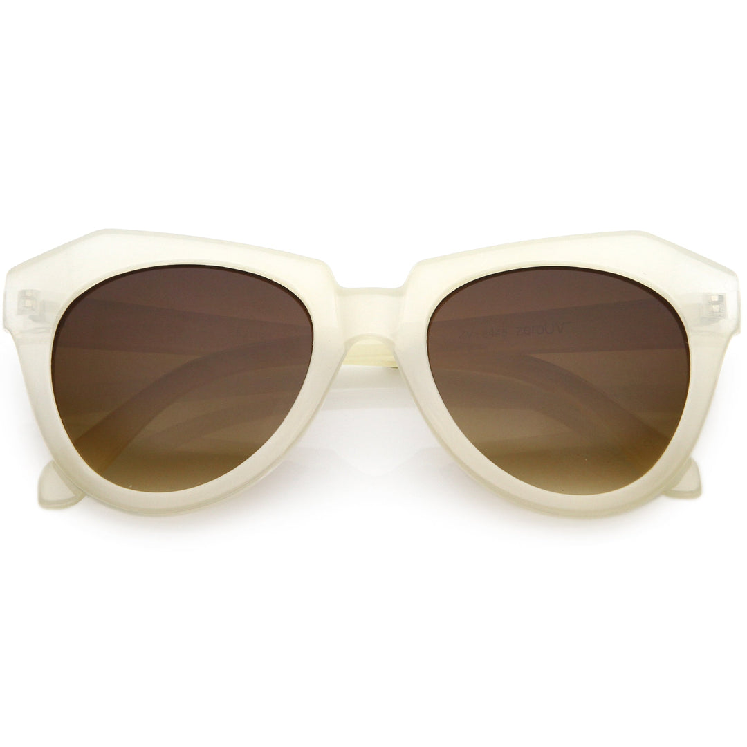 Women's Oversize Geometric Round Cat Eye Sunglasses C938