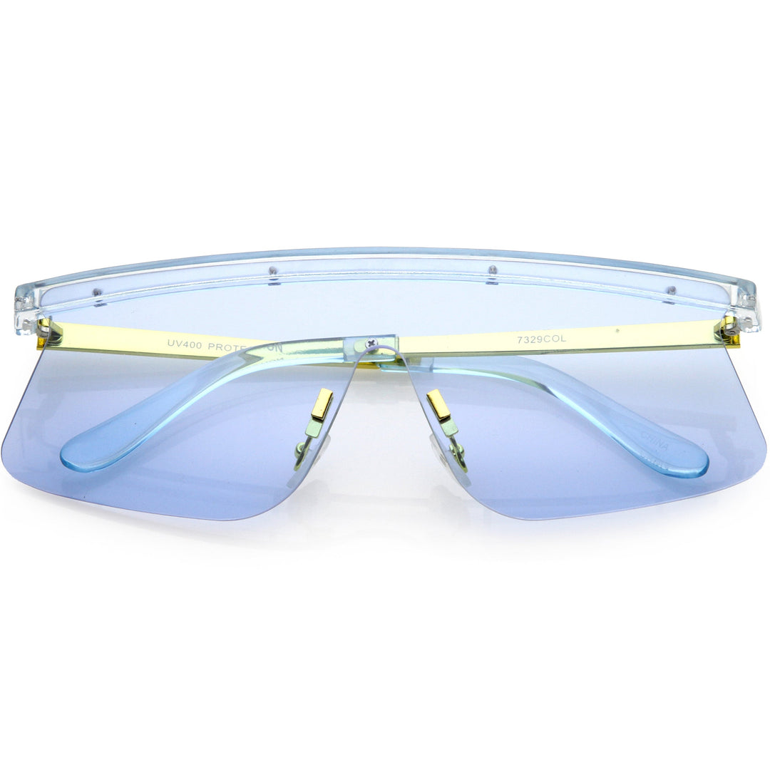 Retro Modern Blade Cut Shield Sports Sunglasses C941