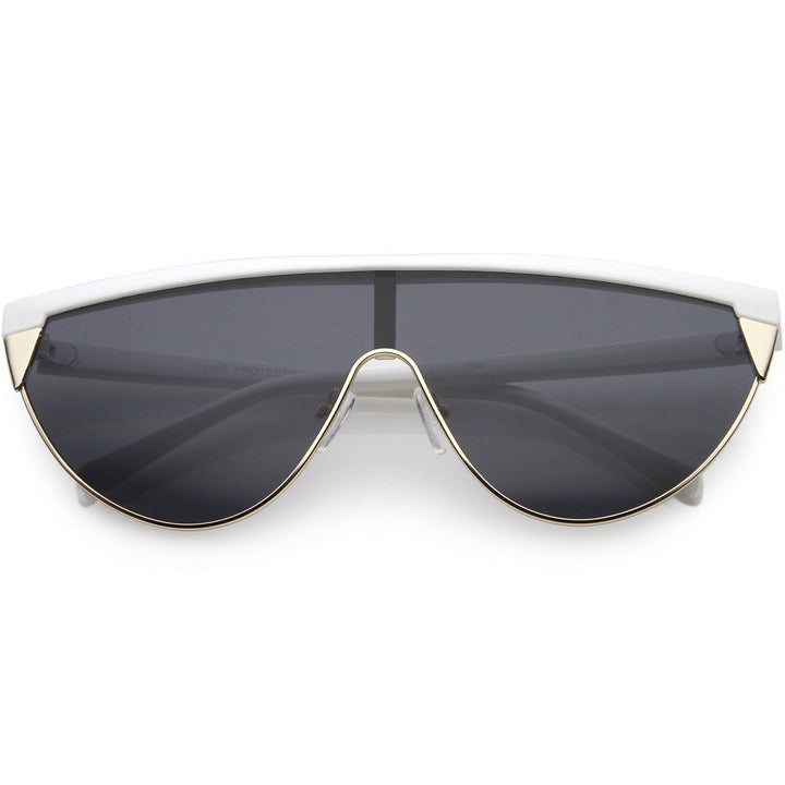 Retro Futuristic Flat Top Mono Shield Blade Sunglasses C953