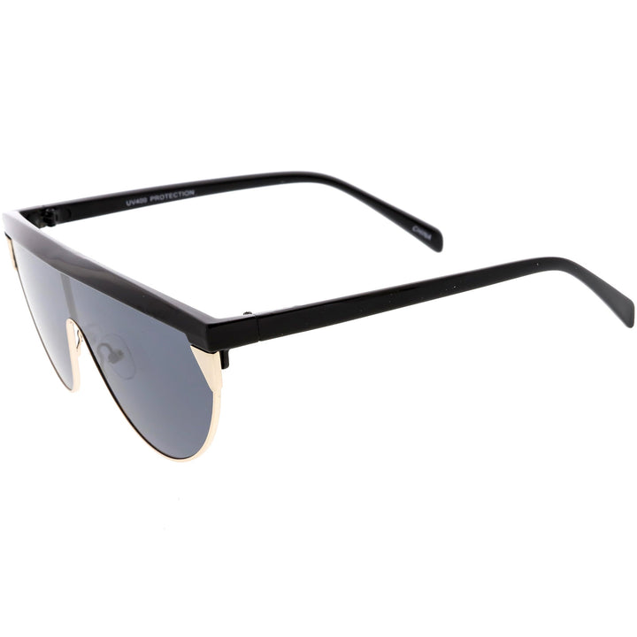 Retro Futuristic Flat Top Mono Shield Blade Sunglasses C953