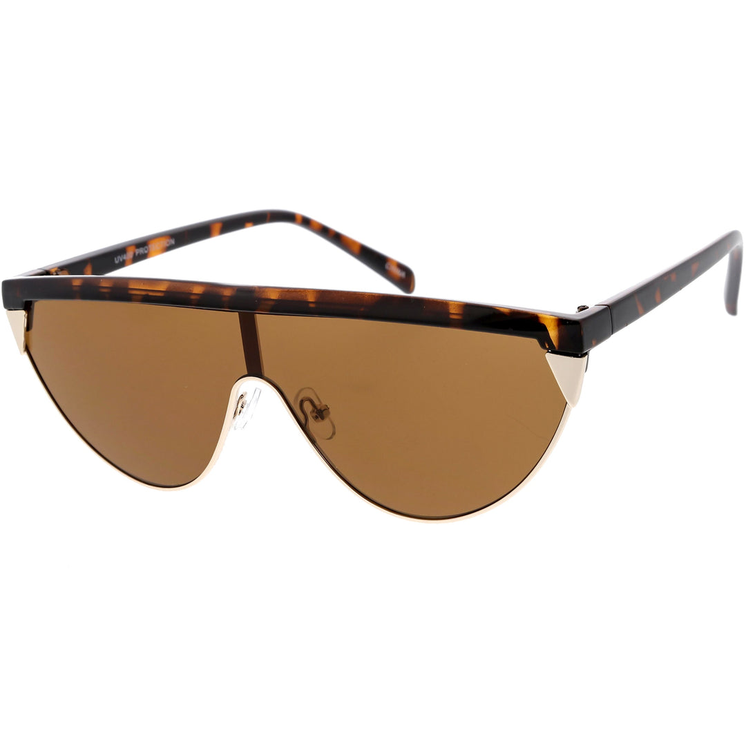 Retro Futuristic Flat Top Mono Shield Blade Sunglasses C953