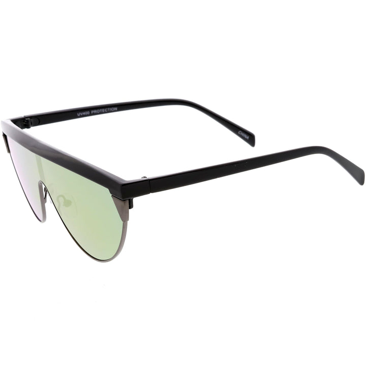 Retro Futuristic Flat Top Mono Shield Blade Sunglasses C953