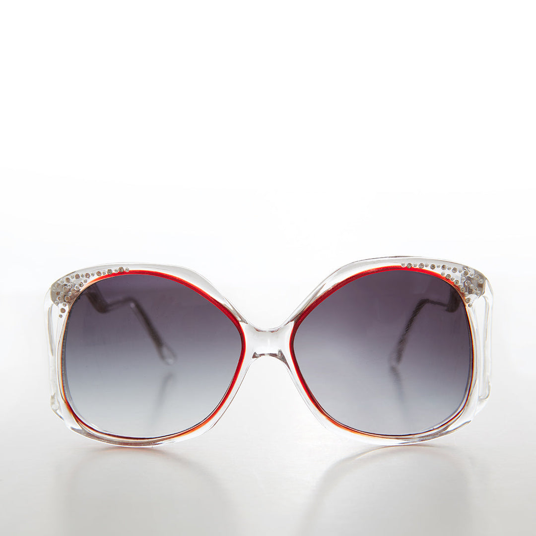 Gafas de sol extragrandes de los años 80 con pedrería - Carmín