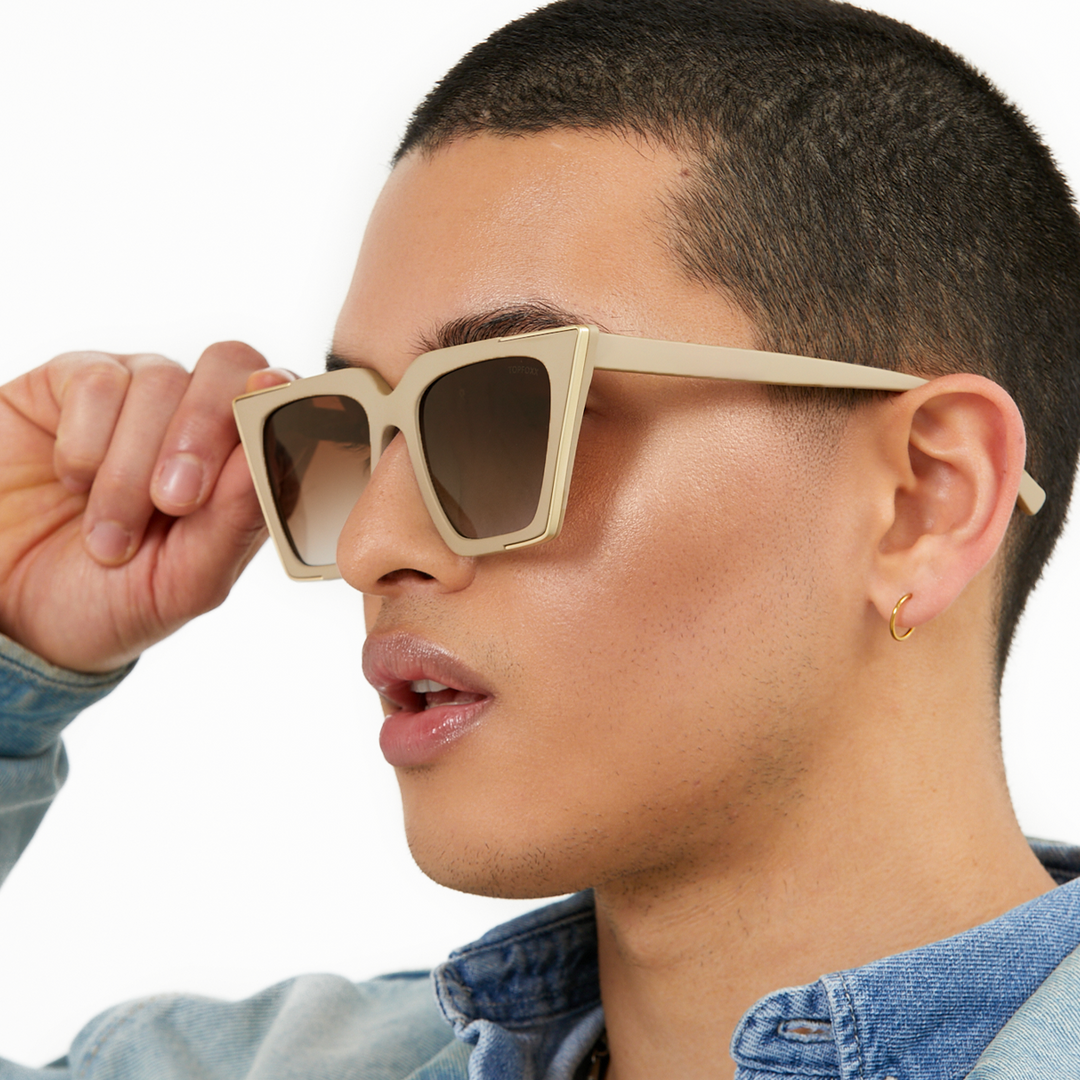 The CEO - Sustainable Nude Frame Brown Lens Cateye Sunglasses