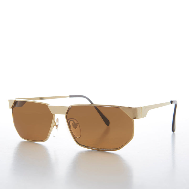 Gafas de sol vintage con montura poligonal dorada de los años 80 - Cliff