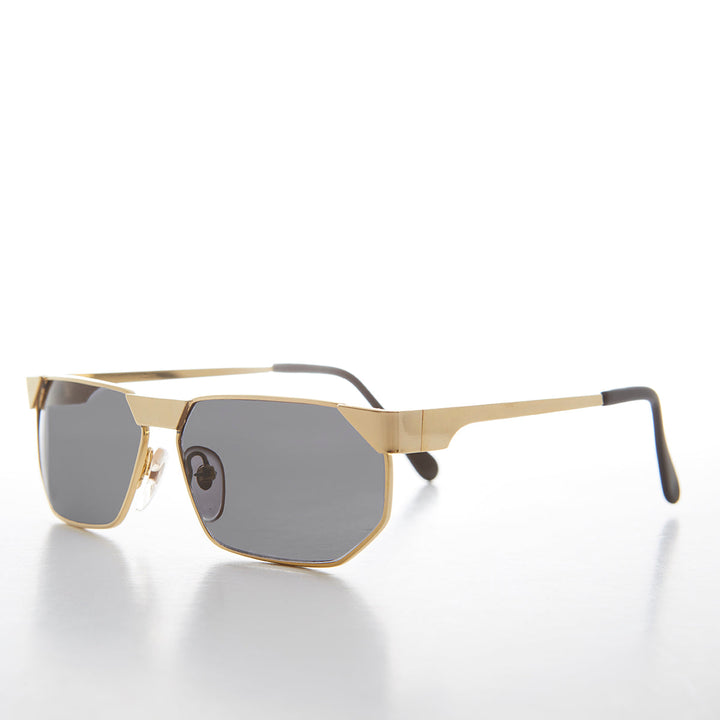 80s Gold Polygon Frame Vintage Sunglass - Cliff