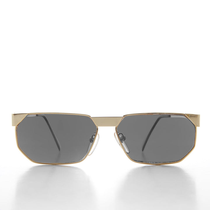80s Gold Polygon Frame Vintage Sunglass - Cliff