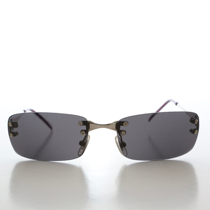 90s Rimless Rectangular Sunglasses - Corby