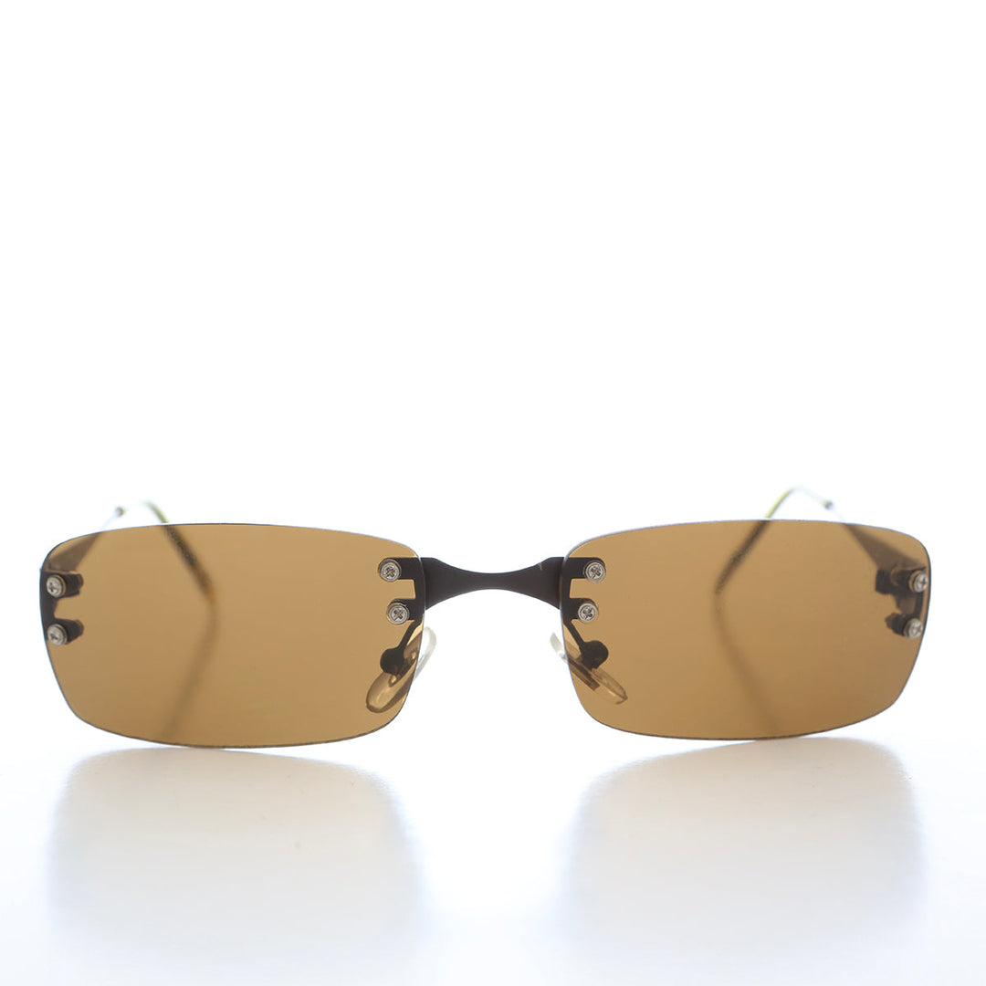 90s Rimless Rectangular Sunglasses - Corby