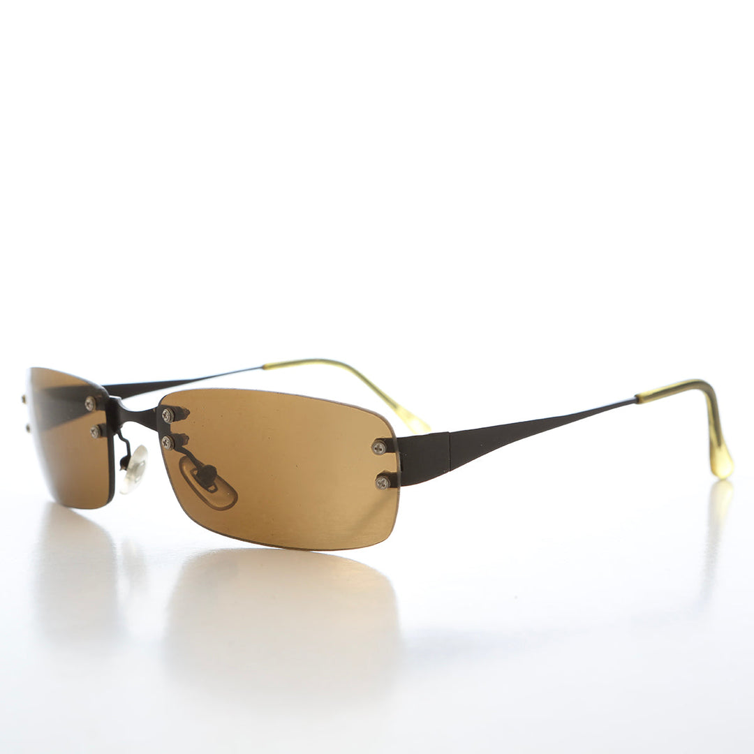 90s Rimless Rectangular Sunglasses - Corby