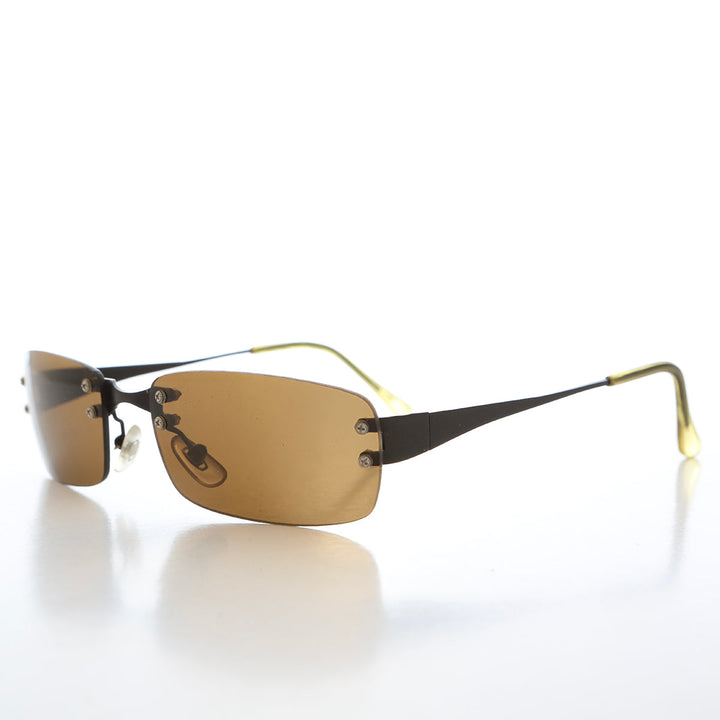 90s Rimless Rectangular Sunglasses - Corby