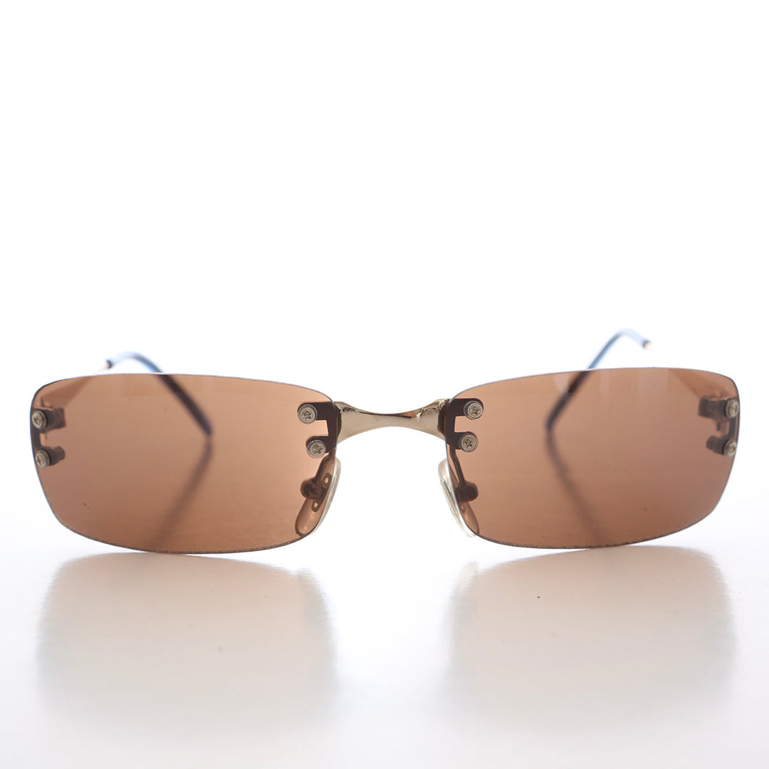 90s Rimless Rectangular Sunglasses - Corby