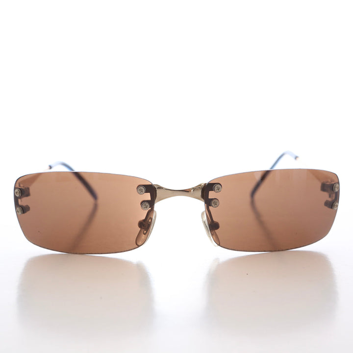 90s Rimless Rectangular Sunglasses - Corby
