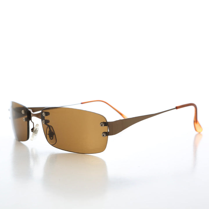 90s Rimless Rectangular Sunglasses - Corby