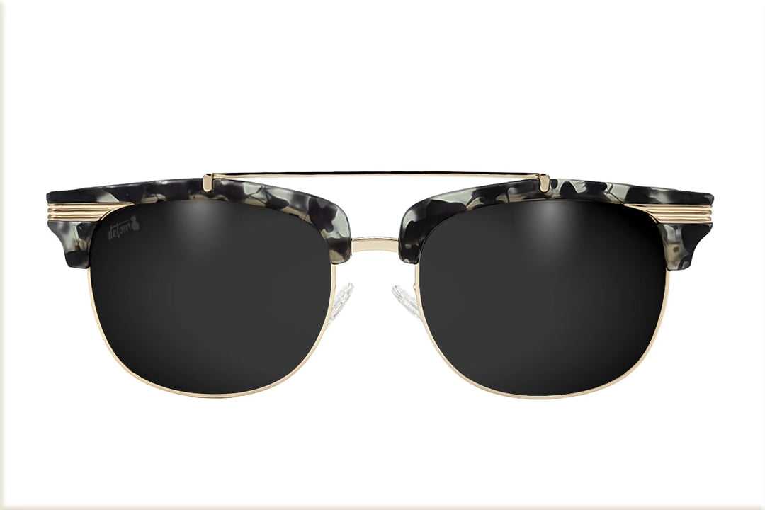 Matte Gray Tortoise Shell Gold - Jet Black Lens Polarized - Castaway
