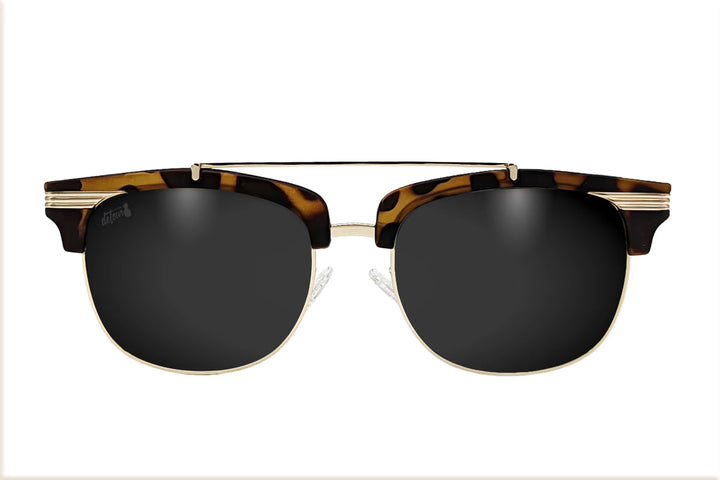 Tortoise Shell Gold - Jet Black Lens Polarized - Castaway
