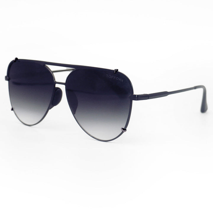 Cristina - Tangle Free - Faded Black Aviator Sunglasses