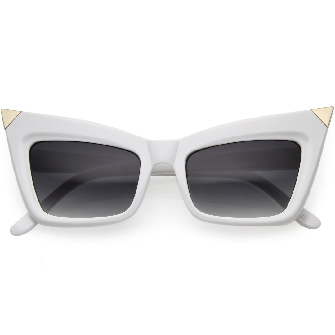 Sharp High-Pointed Metal Tip Designer-Inspired Fashion Cat Eye Sunglasses D004