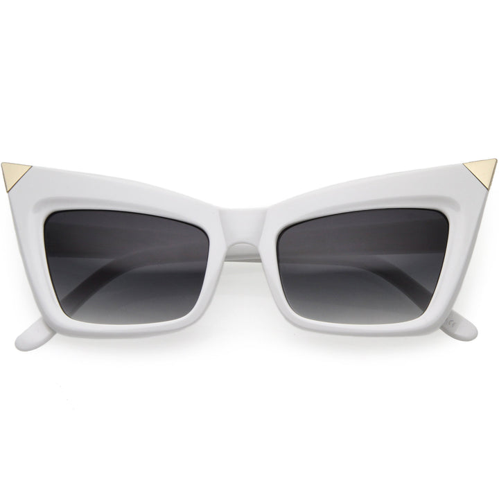 Sharp High-Pointed Metal Tip Designer-Inspired Fashion Cat Eye Sunglasses D004