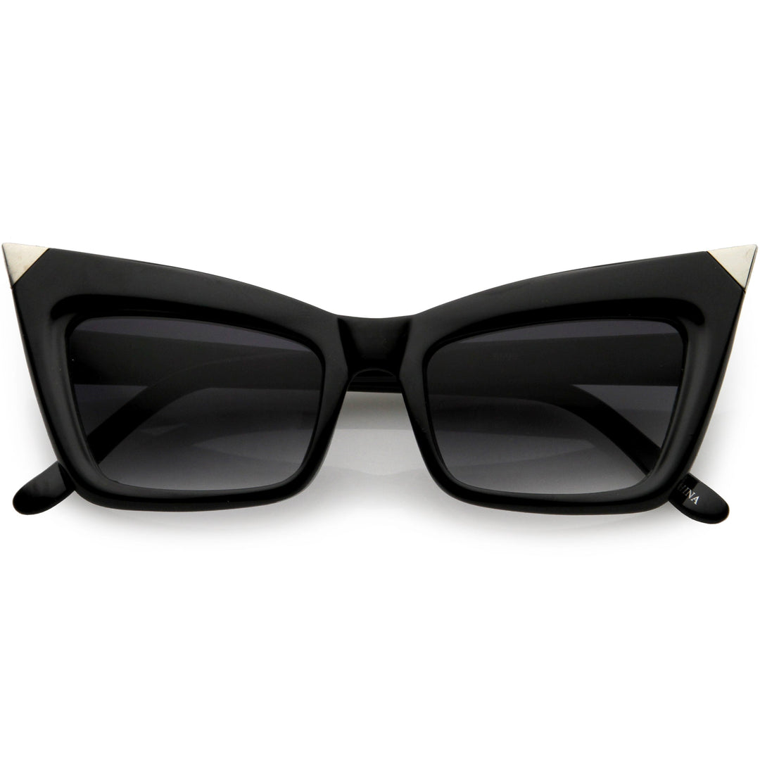Sharp High-Pointed Metal Tip Designer-Inspired Fashion Cat Eye Sunglasses D004