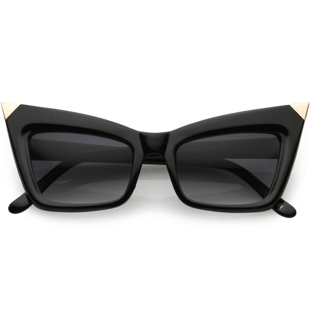 Sharp High-Pointed Metal Tip Designer-Inspired Fashion Cat Eye Sunglasses D004