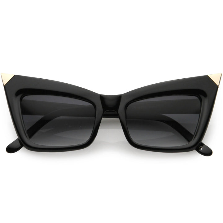 Sharp High-Pointed Metal Tip Designer-Inspired Fashion Cat Eye Sunglasses D004