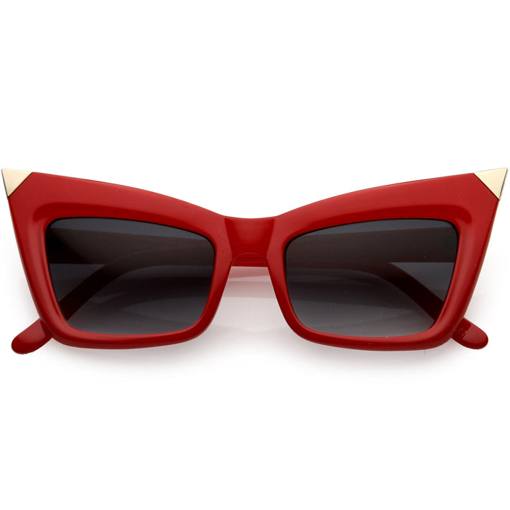 Sharp High-Pointed Metal Tip Designer-Inspired Fashion Cat Eye Sunglasses D004