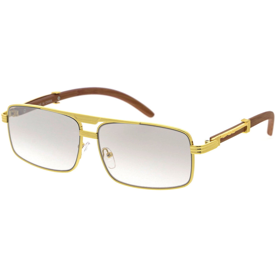 Classy Dapper Neutral Metal Crossbar Square Sunglasses D245