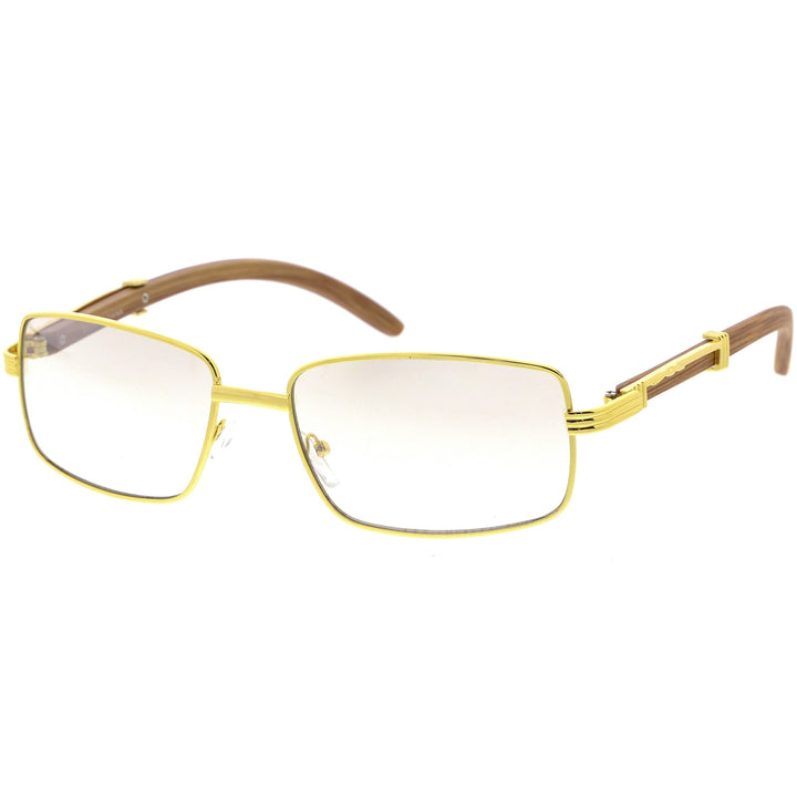 Medium Dapper Sleek Metal Two-Tone Square Sunglasses D249