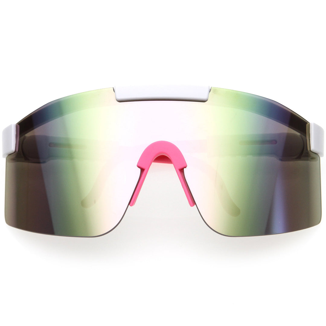 Adjustable Futuristic Side Panel Cyberpunk Monoblock Shield Sunglasses
