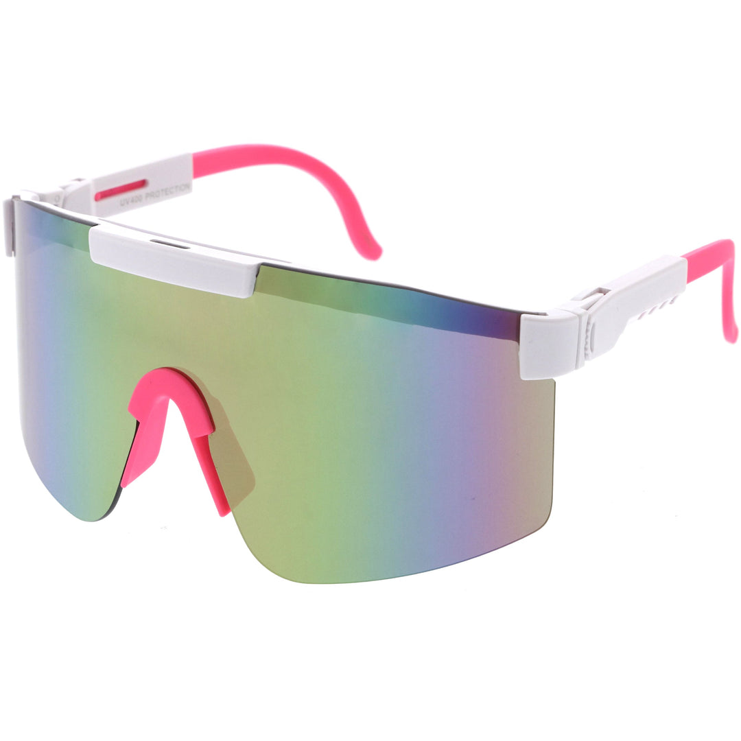 Adjustable Futuristic Side Panel Cyberpunk Monoblock Shield Sunglasses