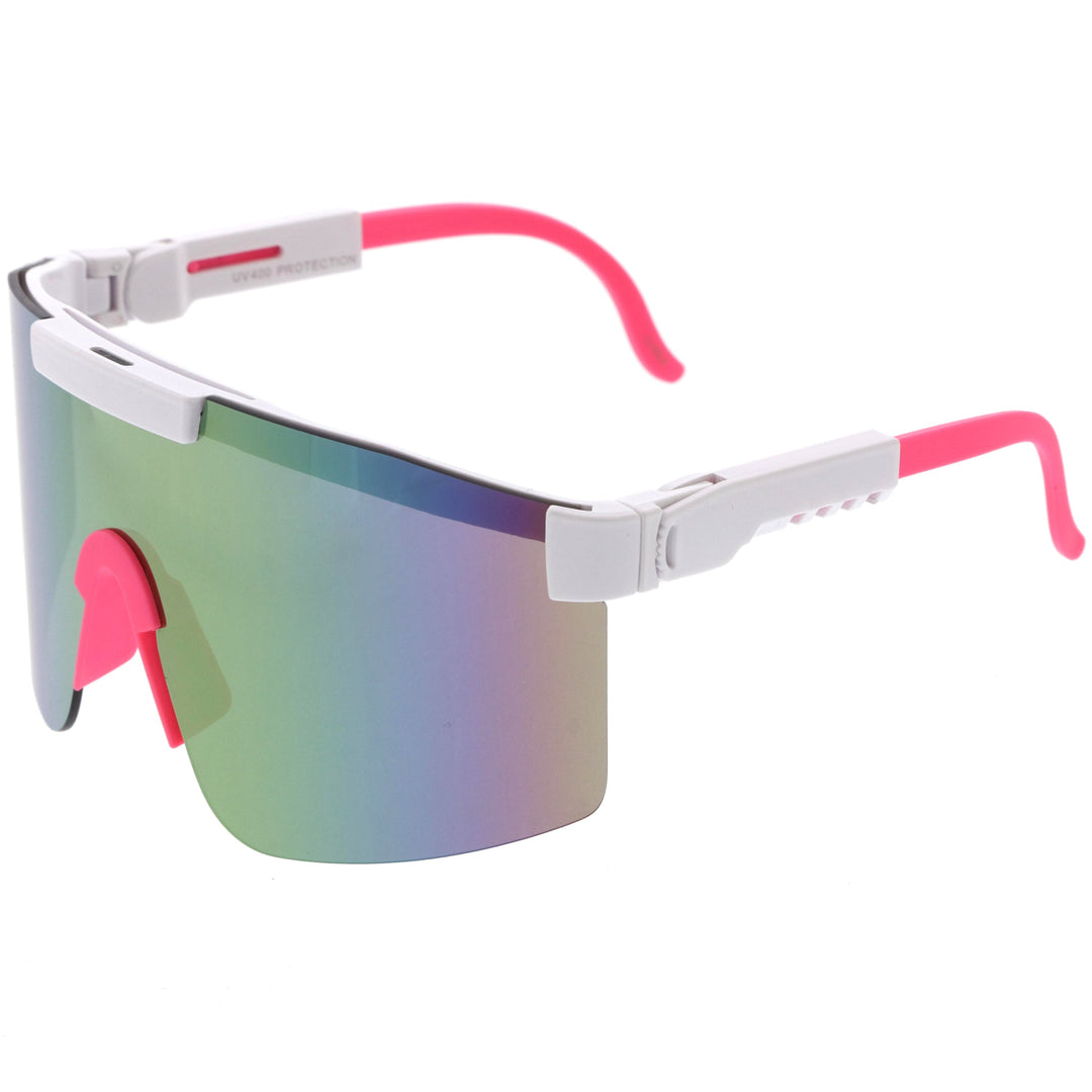 Adjustable Futuristic Side Panel Cyberpunk Monoblock Shield Sunglasses
