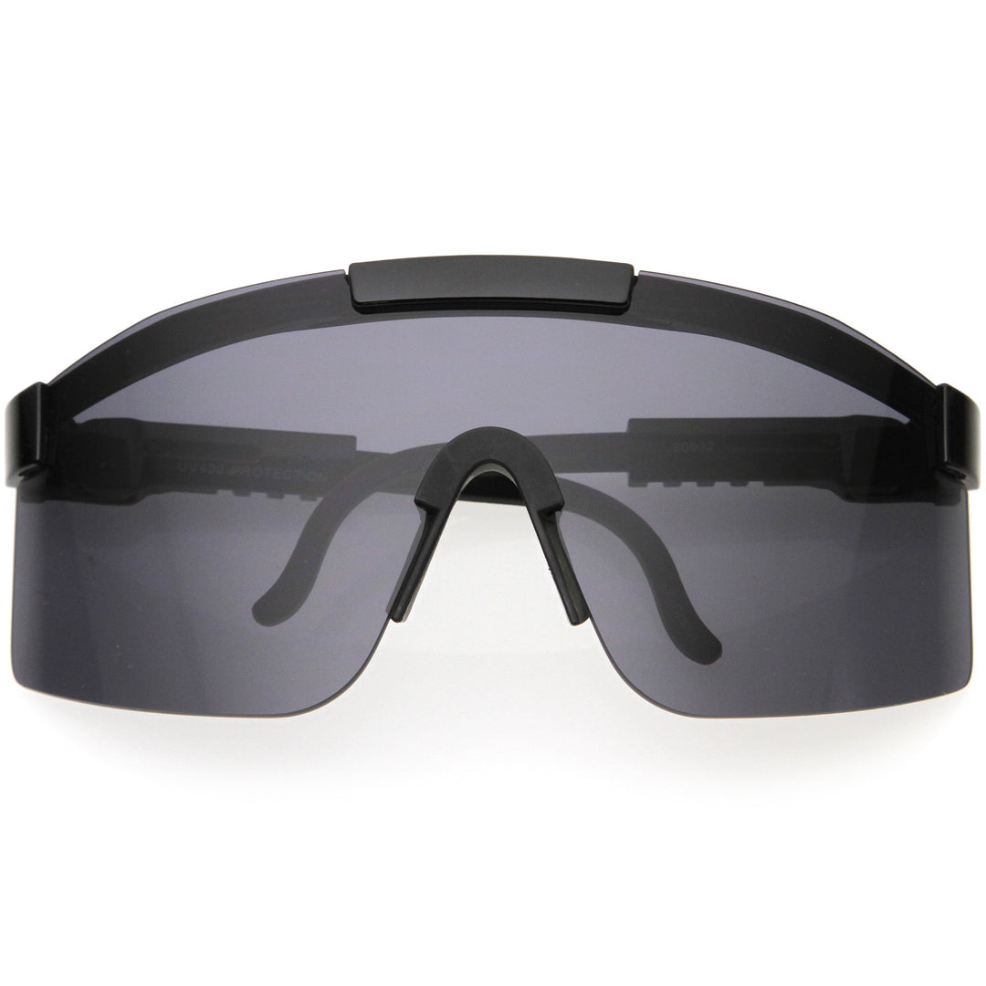 Adjustable Futuristic Side Panel Cyberpunk Monoblock Shield Sunglasses