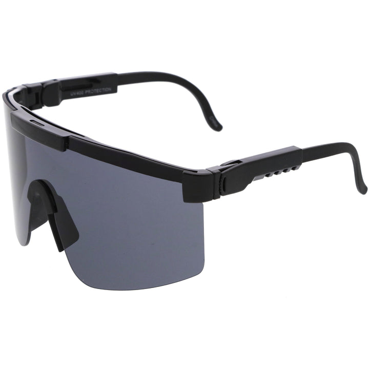 Adjustable Futuristic Side Panel Cyberpunk Monoblock Shield Sunglasses