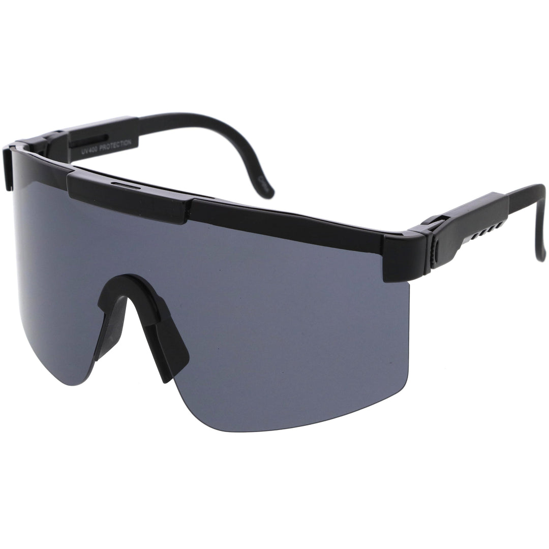 Adjustable Futuristic Side Panel Cyberpunk Monoblock Shield Sunglasses
