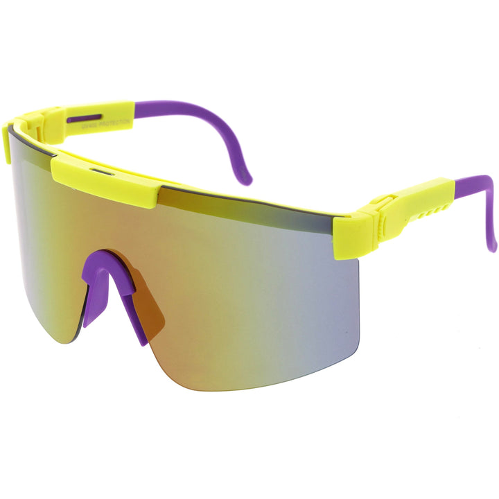 Adjustable Futuristic Side Panel Cyberpunk Monoblock Shield Sunglasses