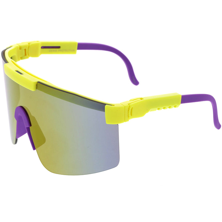 Adjustable Futuristic Side Panel Cyberpunk Monoblock Shield Sunglasses
