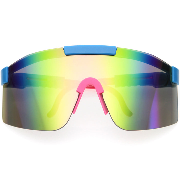 Adjustable Futuristic Side Panel Cyberpunk Monoblock Shield Sunglasses