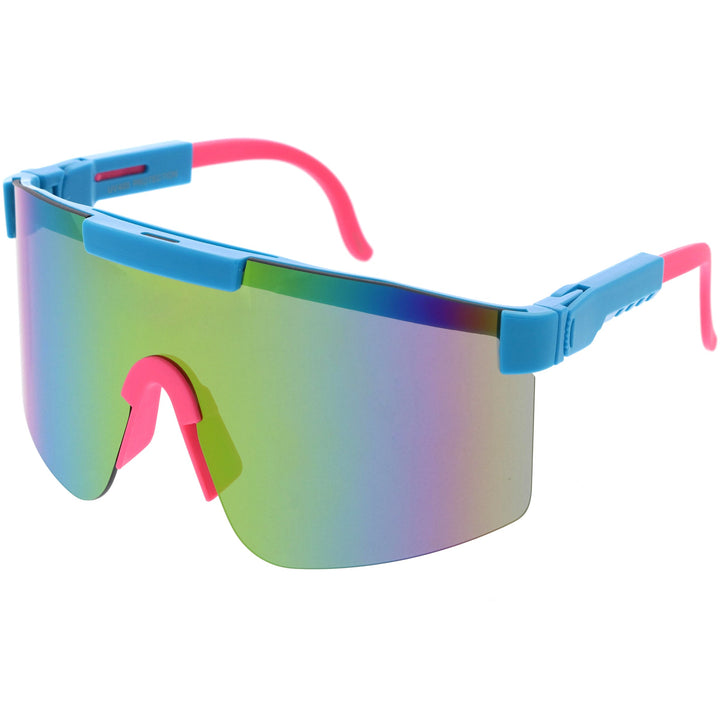 Adjustable Futuristic Side Panel Cyberpunk Monoblock Shield Sunglasses