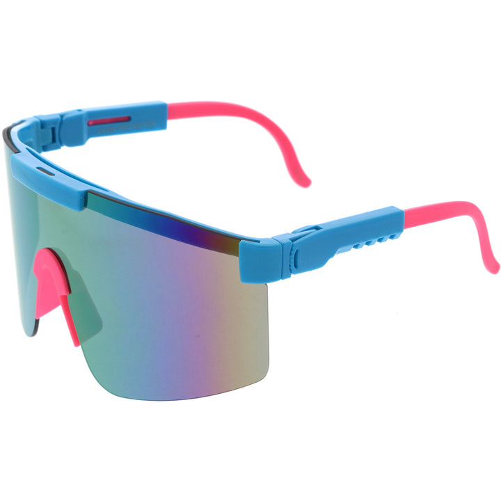 Adjustable Futuristic Side Panel Cyberpunk Monoblock Shield Sunglasses