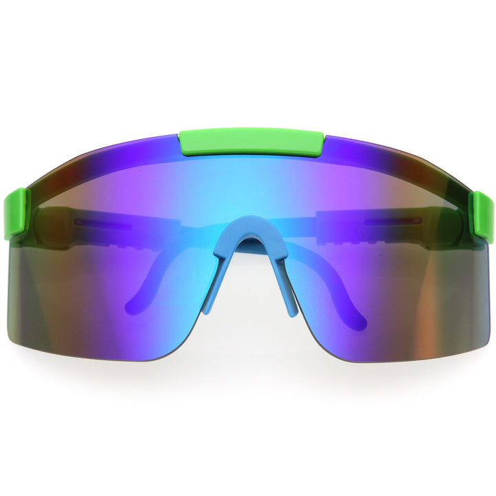 Adjustable Futuristic Side Panel Cyberpunk Monoblock Shield Sunglasses
