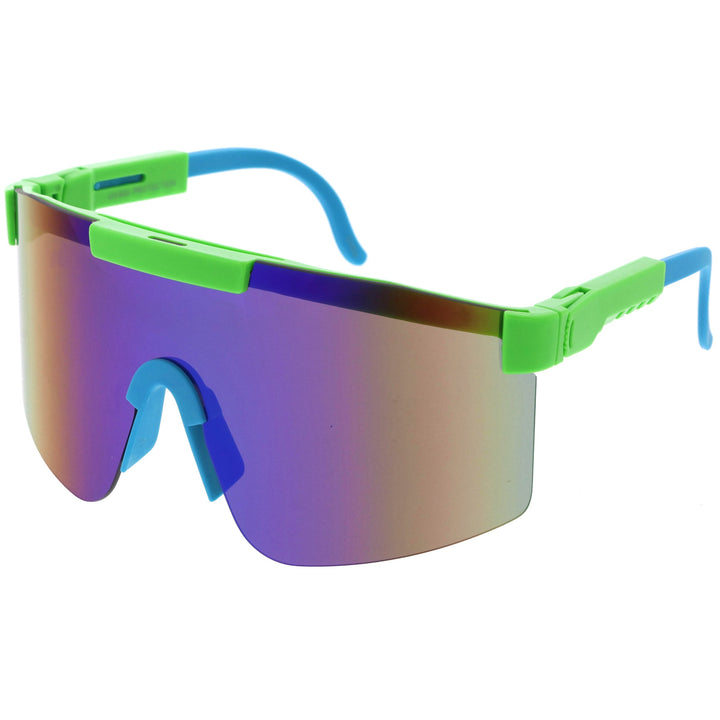 Adjustable Futuristic Side Panel Cyberpunk Monoblock Shield Sunglasses