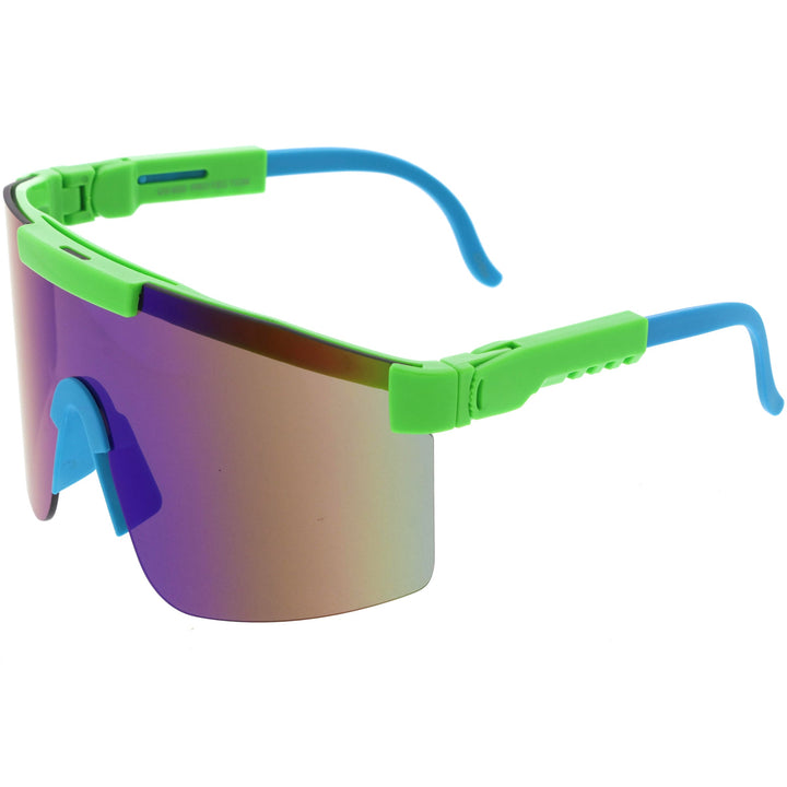 Adjustable Futuristic Side Panel Cyberpunk Monoblock Shield Sunglasses
