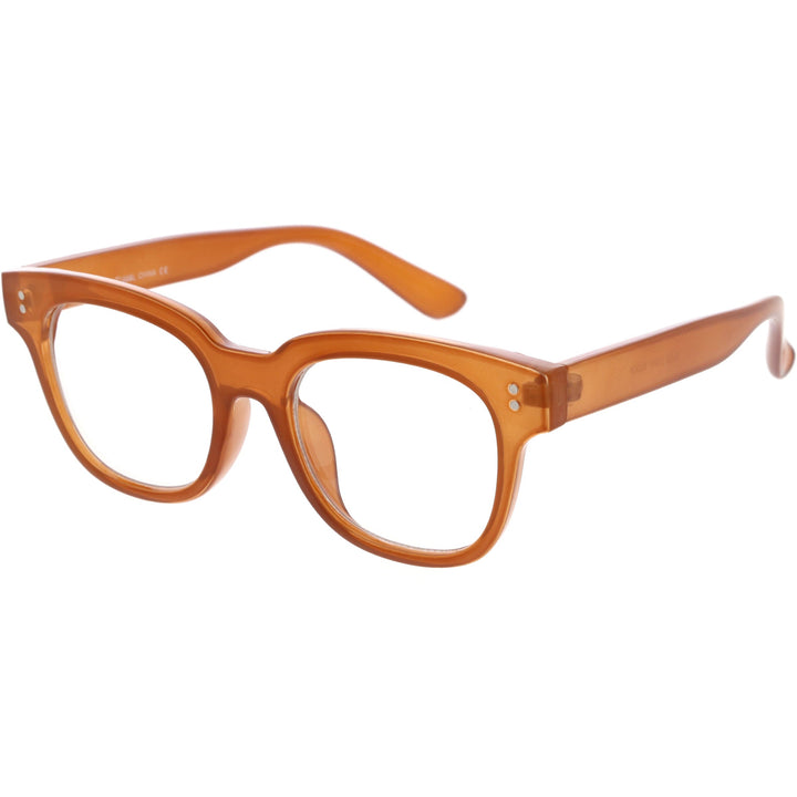 Bold Thick Rimmed Square Clear Blue Light Glasses D283