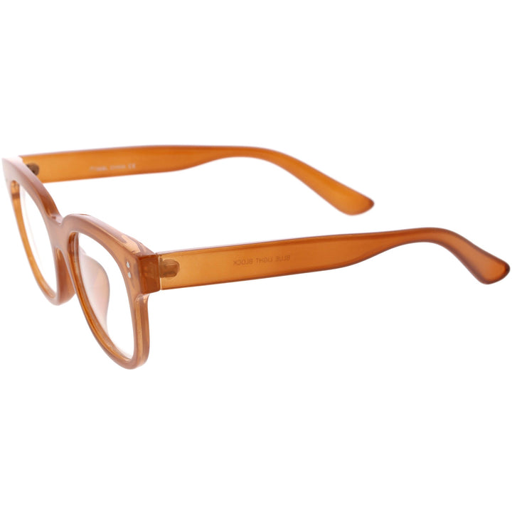 Bold Thick Rimmed Square Clear Blue Light Glasses D283